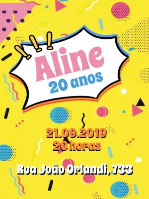 Convite de Aniversário Moderno e Colorido para Editar Online