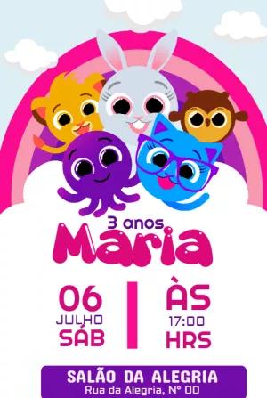 Convite de Aniversário Bolofofos para Editar Online