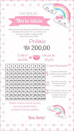 Convite Chá Rifa Chuva de Amor Editável para Enviar Online