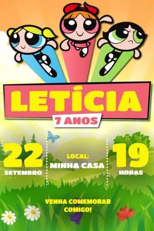 Convite Aniversário Super Poderosas para Editar Online