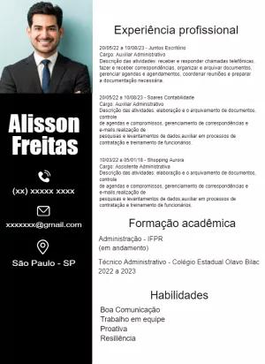 Currículo Profissional com Foto para Editar Online e Baixar