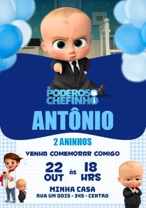 Convite de Aniversário O Poderoso Chefinho para Editar Online