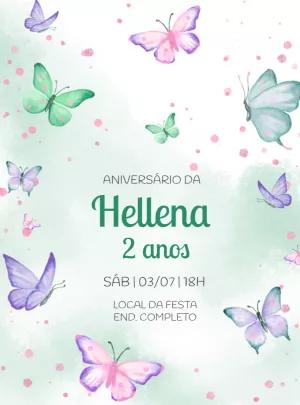 Convite Aniversário Jardim das Borboletas para Editar Online