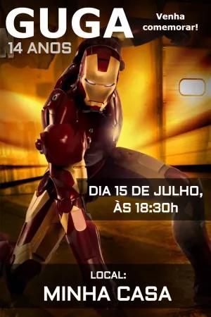 Convite de Aniversário Homem de Ferro para Editar Online