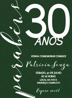 Convite de Aniversário Adulto Minimalista para Editar Online