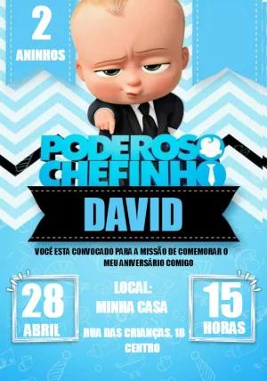 Convite Aniversário Poderoso Chefinho para Editar Online