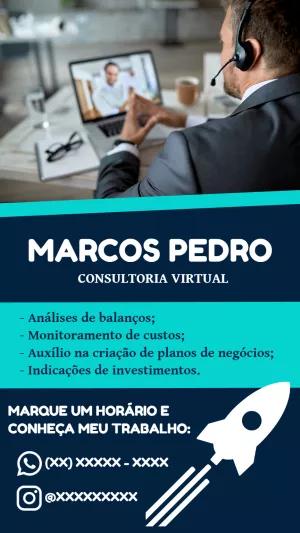 Cartão de Visita Virtual para Consultoria de Negócios Editável