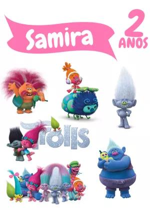 Topo de Bolo Trolls Aniversário para Editar e Imprimir