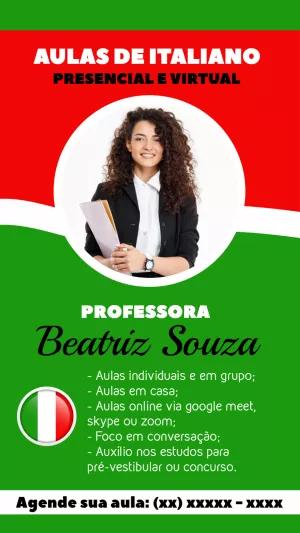 Anúncio de Aulas de Italiano com Foto para Editar Online