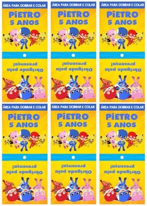 Capa para Pirulito Aventureiros Editável para Festa Infantil