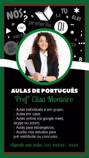 Cartaz para Aulas de Português para Editar Online