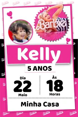 Convite de Aniversário Barbie Filme com Foto para Editar