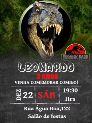 Convite de Aniversário Jurassic Park para Editar Online