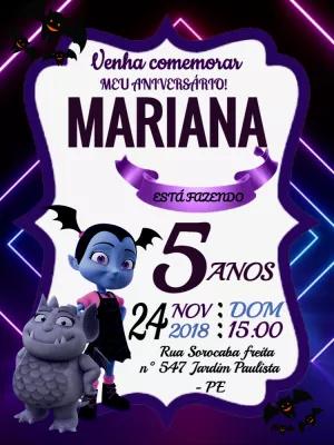Convite de Aniversário Vampirina para Editar Online