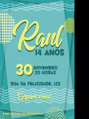 Convite de Aniversário Moderno e Retrô para Editar Online