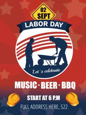 Editable Labor Day Celebration Invitation Template