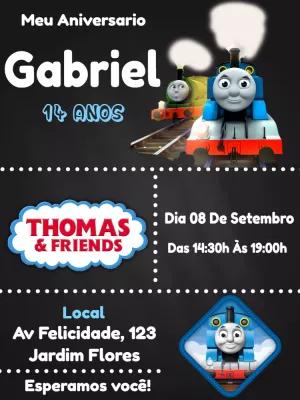 Convite de Aniversário Thomas e seus amigos para Editar Online
