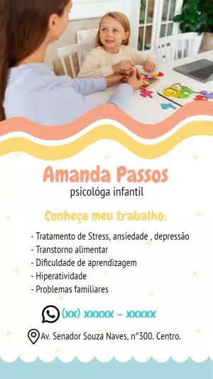 Cartão de Visita Psicóloga Infantil para Editar Online