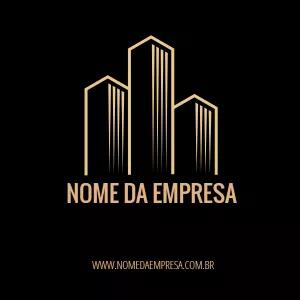 Logo para Imobiliária com Prédios Dourados Editável Online