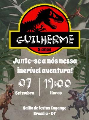 Convite de Aniversário Jurassic Park para Editar Online