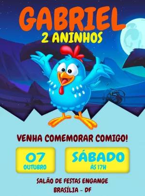Convite de Aniversário Galinha Pintadinha para Editar Online