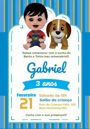 Convite Aniversário Bento e Totó para Editar Online