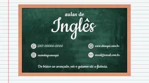 Cartão de Visita para Aulas de Inglês Editável Online