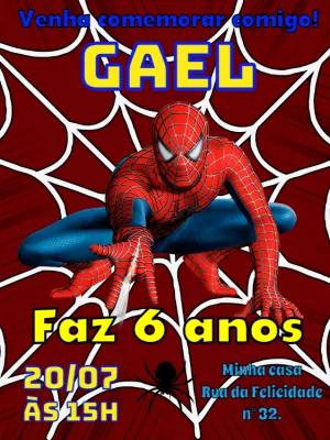 Convite Aniversário Homem Aranha para Editar Online