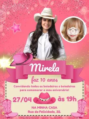 Convite Aniversário Ana Castela com Foto para Editar Online