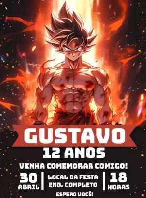Convite Aniversário Goku Dragon Ball para Editar Online