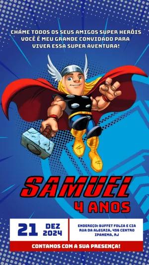 Convite de Aniversário Thor para Editar Online Facilmente