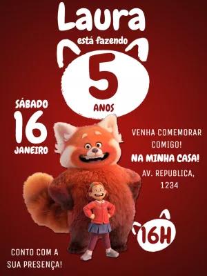 Convite de Aniversário Red Crescer é uma Fera para Editar Online