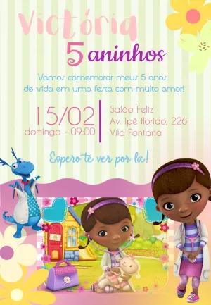 Convite Aniversário Doutora Brinquedos para Editar Online