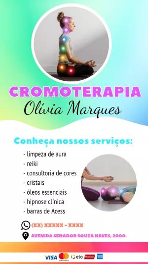 Flyer de Cromoterapia e Terapias Holísticas para Editar