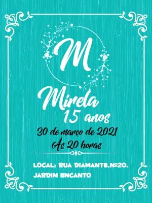 Convite de 15 Anos Azul Tiffany Elegante para Editar Online