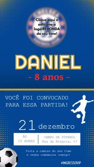 Convite de Aniversário Futebol com Logo do Time para Editar