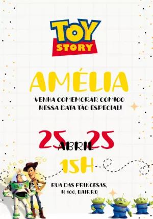 Convite Aniversário Toy Story com Amigos para Editar Online