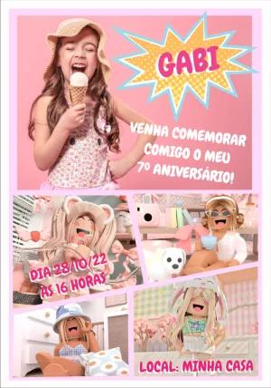 Convite de Aniversário Roblox com Foto para Editar Online