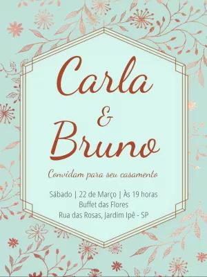 Convite de Casamento Floral Elegante para Editar Online