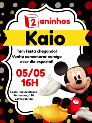 Convite de Aniversário Mickey Mouse para Editar Online