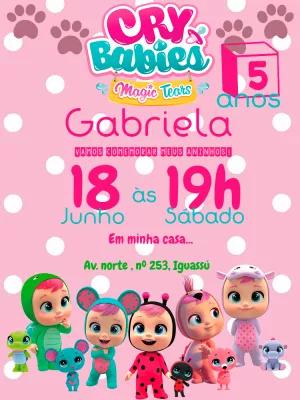 Convite de Aniversário Cry Babies Magic Tears para Editar Online