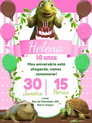 Convite Aniversário Léo o Filme Rosa para Editar Online