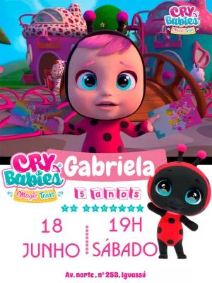 Convite Aniversário Cry Babies Magic Tears Editável Online