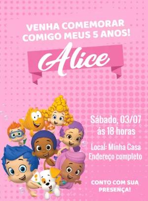 Convite de Aniversário Bubble Guppies para Editar Online