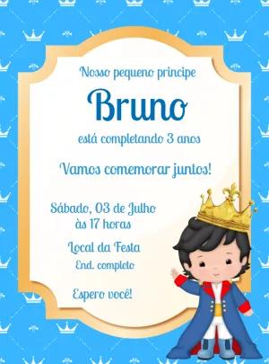 Convite de Aniversário Pequeno Príncipe para Editar Online
