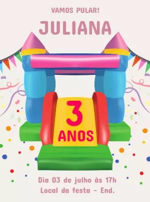 Convite de Aniversário Pula Pula Playground para Editar Online