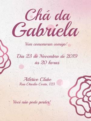 Convite de Chá de Panela Floral Delicado para Editar Online