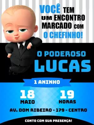 Convite Aniversário Poderoso Chefinho para Editar Online