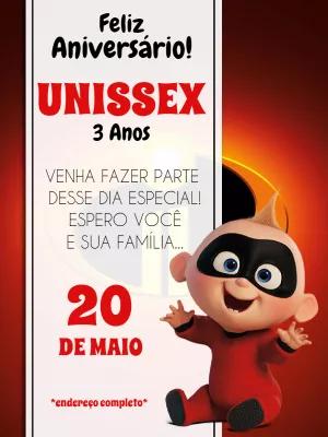 Convite Aniversário Os Incríveis com Zezé para Editar Online