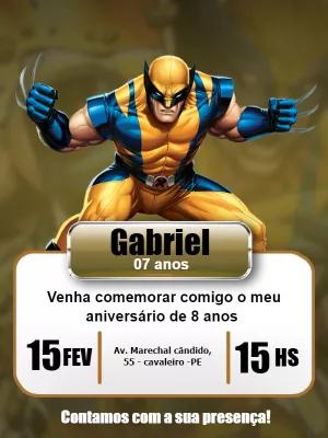 Convite de Aniversário Wolverine para Editar Online